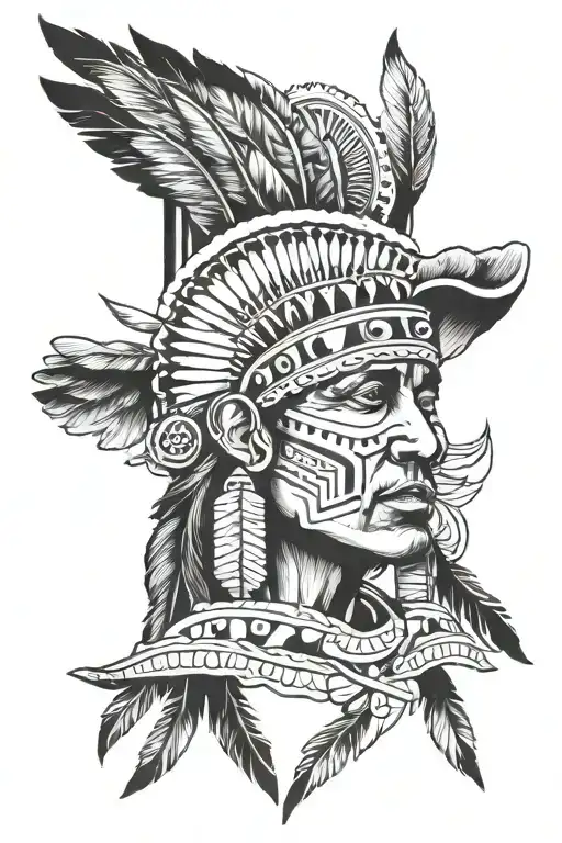 Native American and Mexican memorial tattoo design combining tattoo design idea