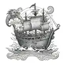Noahs Ark Flood  tattoo design idea