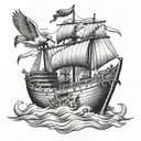 Noahs Ark Flood  tattoo design idea