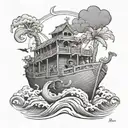 Noahs Ark Flood  tattoo design idea