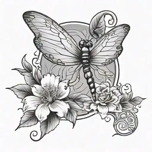 make a tattoo and incorporate my dads death date 05-16-2012 and a dragonfly y2k style tattoo design idea