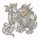 Stoick and Valka "training my dragon" tattoo design idea