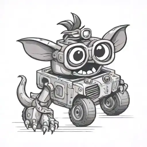 the Taz manian devil from loony toons hanging out with Wall-E tattoo design idea