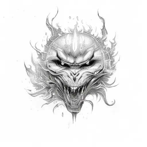 burning flames tattoo design idea
