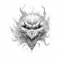 burning flames tattoo design idea