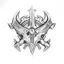 Warhammer 40k grimdark style utilizing Alpha Legion themes and the colors from the Maryland state flag tattoo design idea