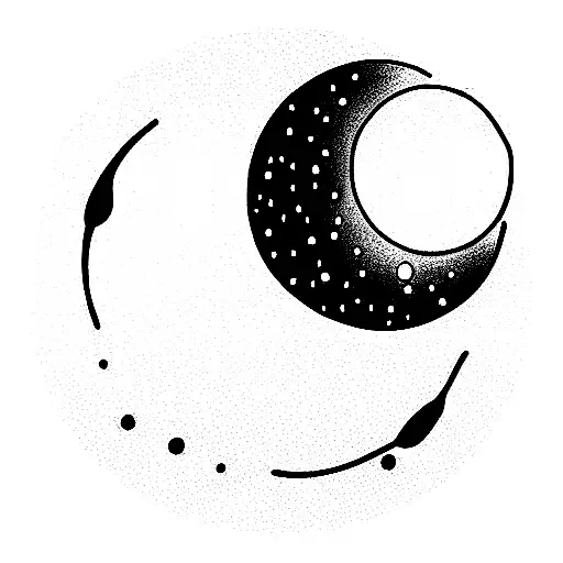 moon and tides tattoo design idea