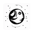 moon and tides tattoo design idea