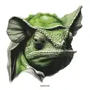 chameleon wears a hood tattoo design idea
