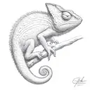 chameleon tattoo design idea