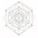 galaxy, golden ratio, metatron cube tattoo design idea