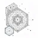 cube metatron et galaxie tattoo design idea
