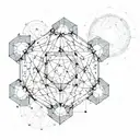 cube metatron et galaxie tattoo design idea