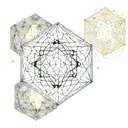 cube metatron et galaxie tattoo design idea