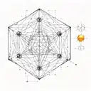 cube metatron et galaxie tattoo design idea