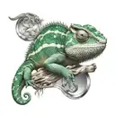 mirror chameleon tattoo design idea