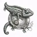 mirror chameleon tattoo design idea