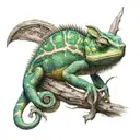 mirror chameleon tattoo design idea