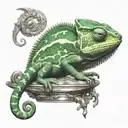mirror chameleon tattoo design idea