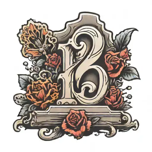headstone with the number 2017 tattoo design idea