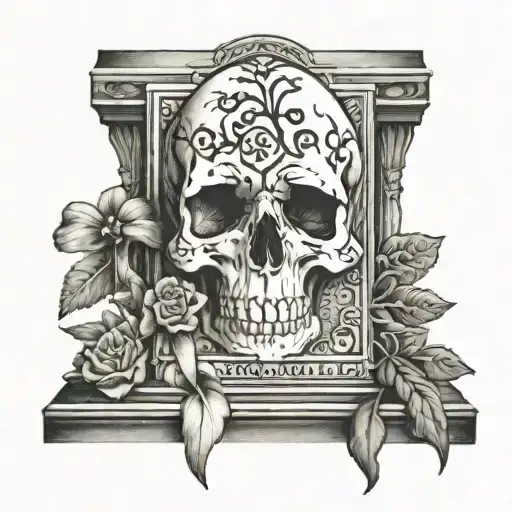 headstone with 2017  tattoo design idea