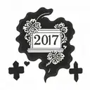 simple headstone with 2017 written on it tattoo design idea