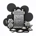 headstone with 2017 written on it tattoo design idea