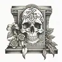 headstone with 2017  tattoo design idea