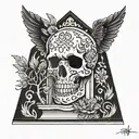 headstone with 2017  tattoo design idea