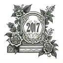 headstone with 2017  tattoo design idea