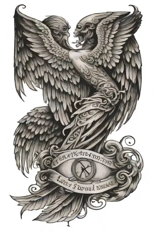 angle wings and words "I carried you for every second of your lives, and I will love you for every second of mine" tattoo design idea
