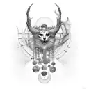 A dreamy and surreal tattoo concept, blending reality and fantasy. tattoo design idea