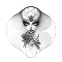 A dreamy and surreal tattoo concept, blending reality and fantasy. tattoo design idea