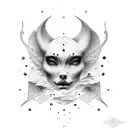 A dreamy and surreal tattoo concept, blending reality and fantasy. tattoo design idea