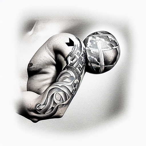 strong man holding the world  tattoo design idea