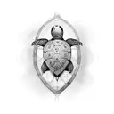 a stunning and striking design of a turtle with a skull as its shell, depicted in a neo-traditional style with black and tattoo design idea