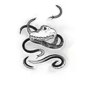 black and grey snake tattoo design idea