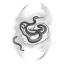 black and grey snake tattoo design idea