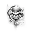 black and grey snake tattoo design idea