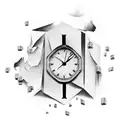 Broken clocks with time slipping away tattoo design idea
