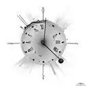 Broken clocks with time slipping away tattoo design idea