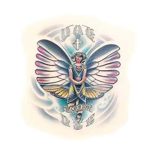 Butterfly Angel wings tattoo design idea