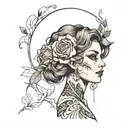 alternative woman tattoo design idea