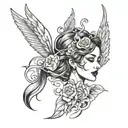 alternative woman tattoo design idea