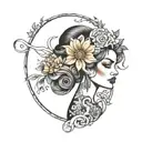 alternative woman tattoo design idea