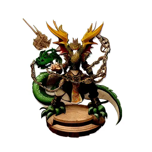 dragon with chains  tattoo design idea