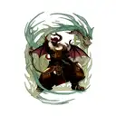 dragon with chains  tattoo design idea