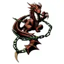 dragon with chains  tattoo design idea