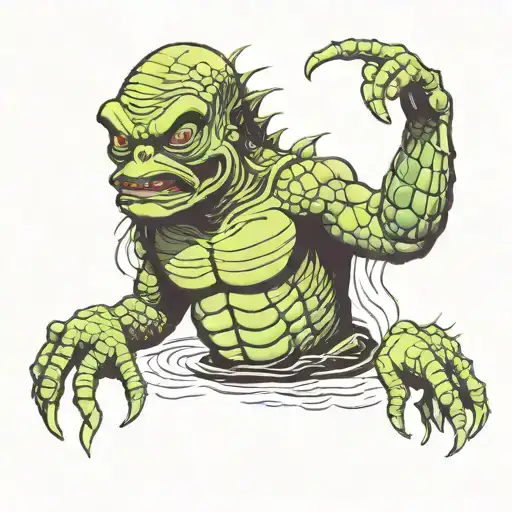 the creature from the black lagoon tattoo design idea