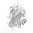 Piano, programming and kickboxing tattoo design idea